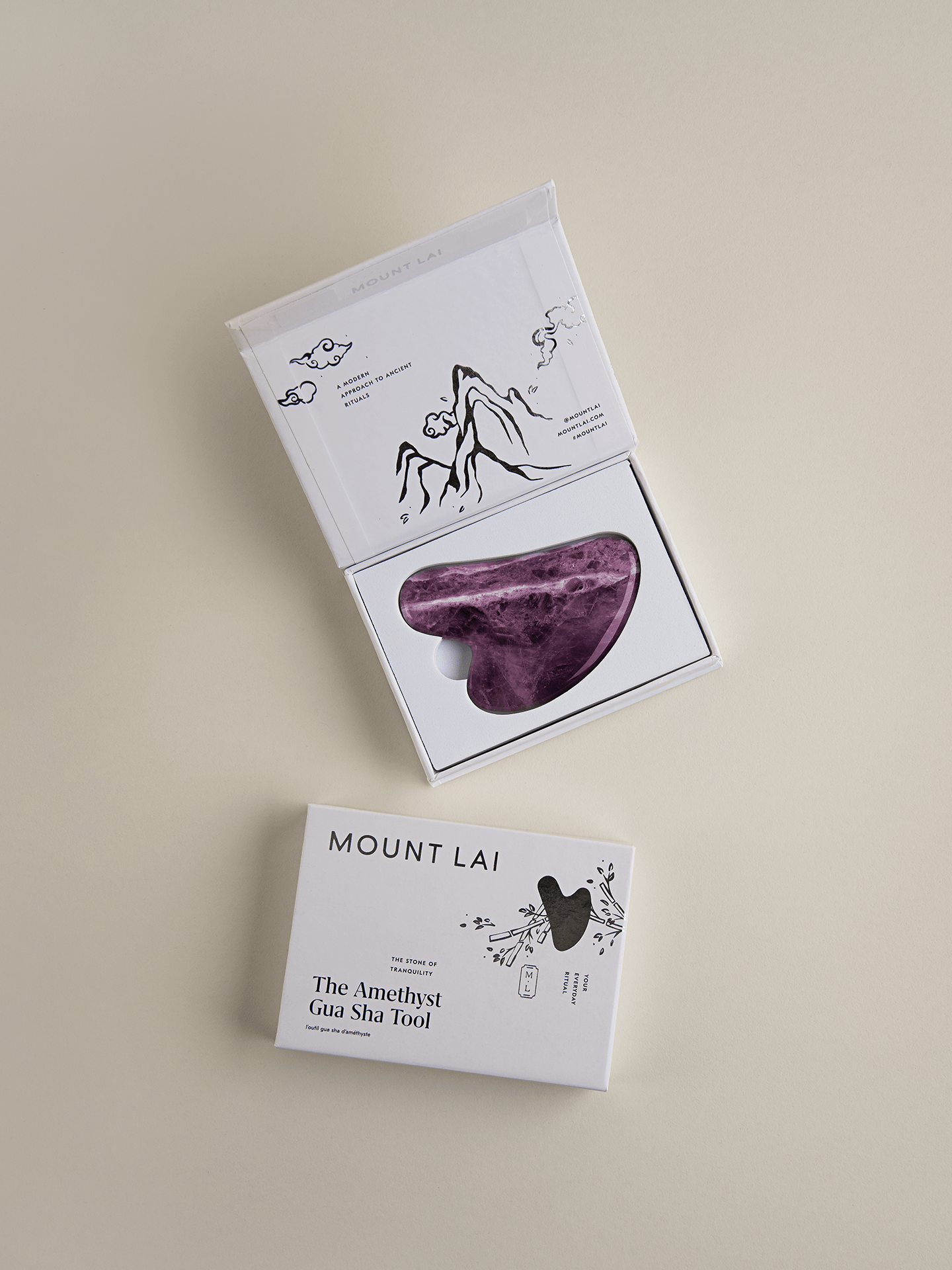 Amethyst Gua Sha Facial Lifting Tool In Gift Box