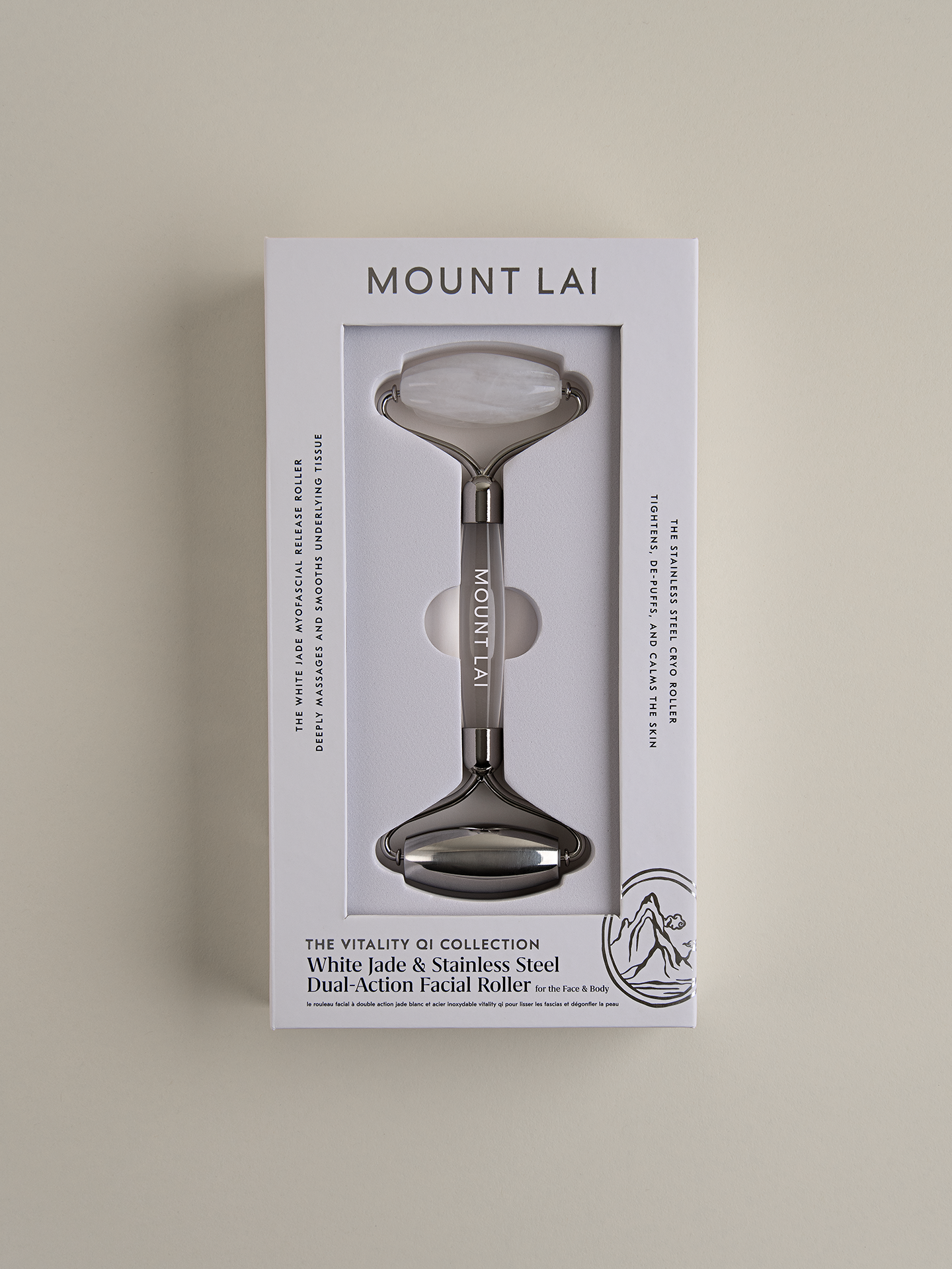 The Vitality Qi Myofascial Release & Cryo Facial Roller with Protective Pouch