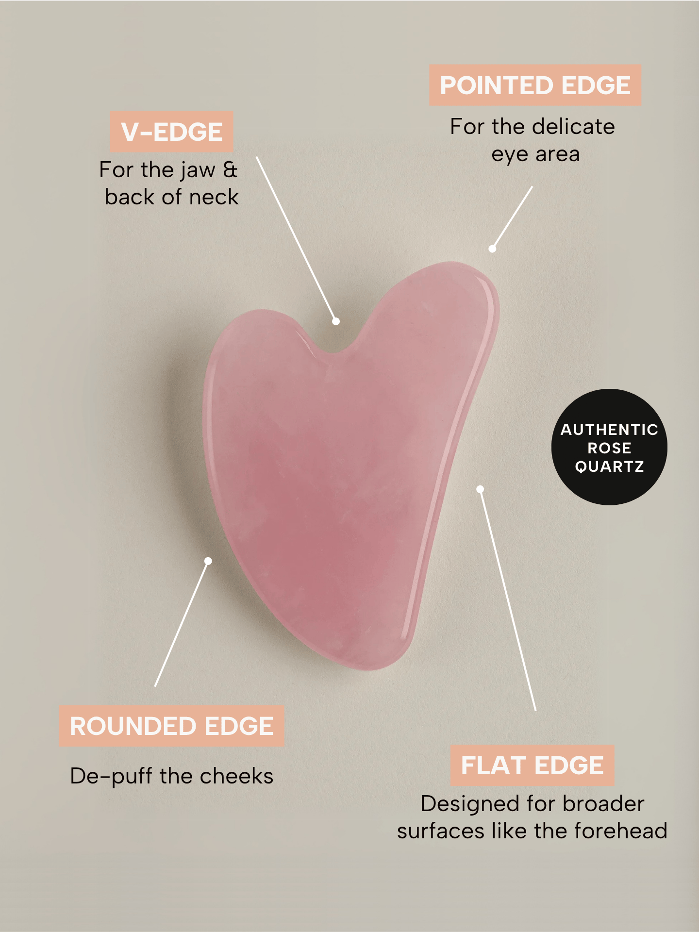 The Rose Quartz Gua Sha Facial Lifting Tool