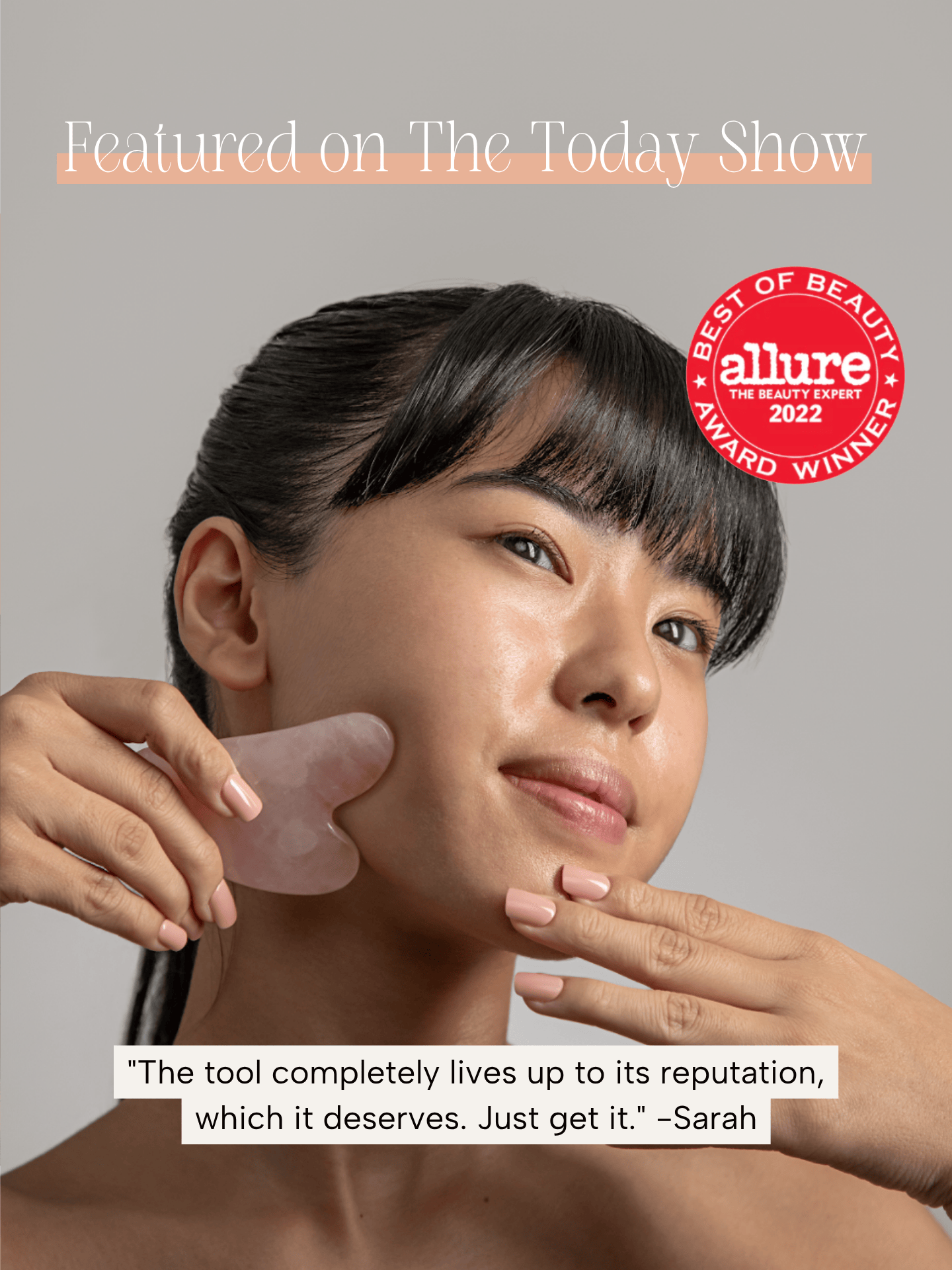 The Rose Quartz Gua Sha Facial Lifting Tool