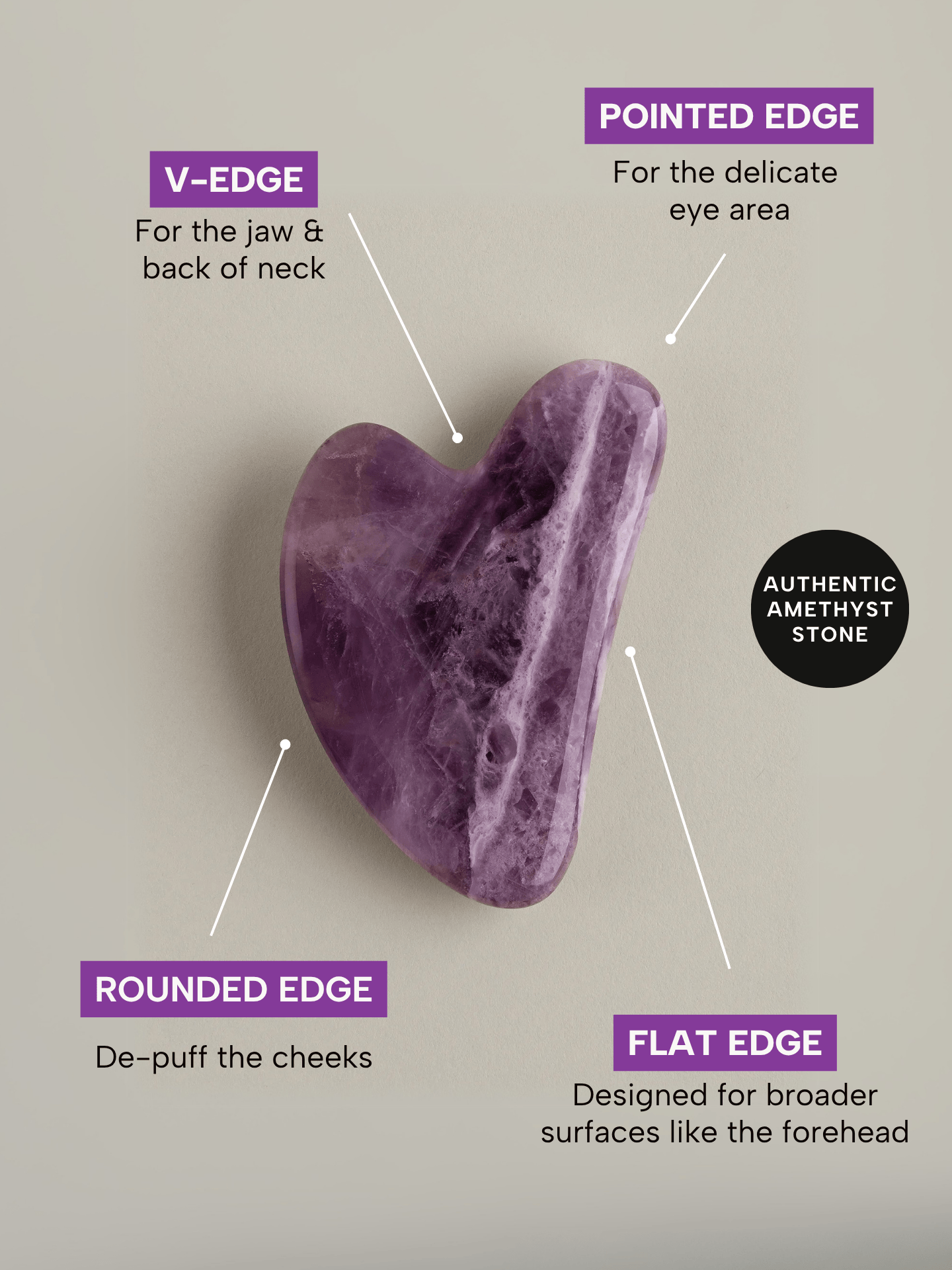 The Amethyst Gua Sha Facial Lifting Tool