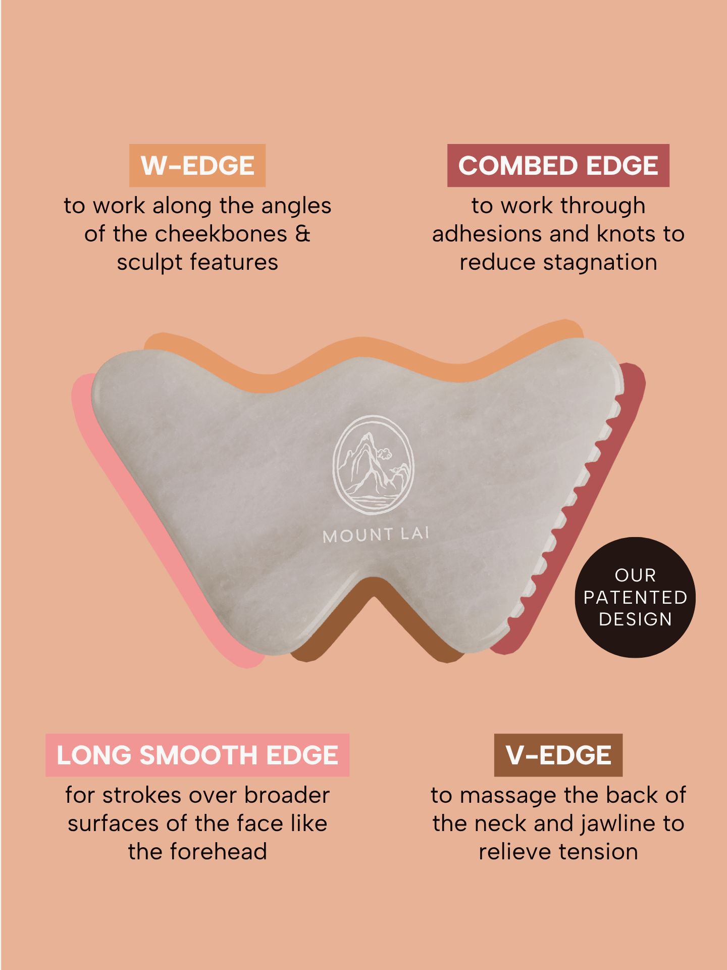 The Vitality Qi White Jade Gua Sha Sculpting Tool with Protective Pouch