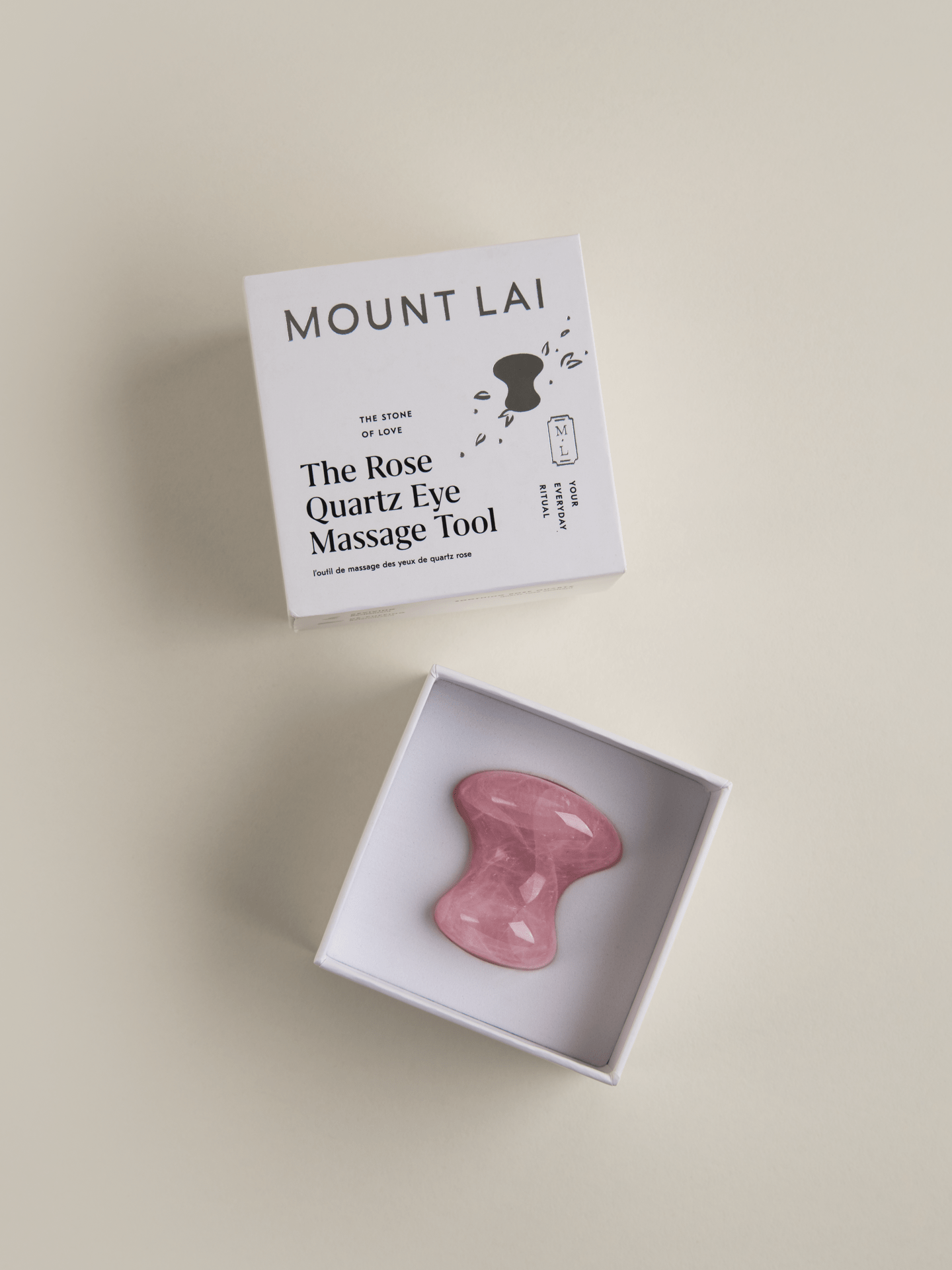 Rose Quartz De-Puffing Eye Massage Tool In Box