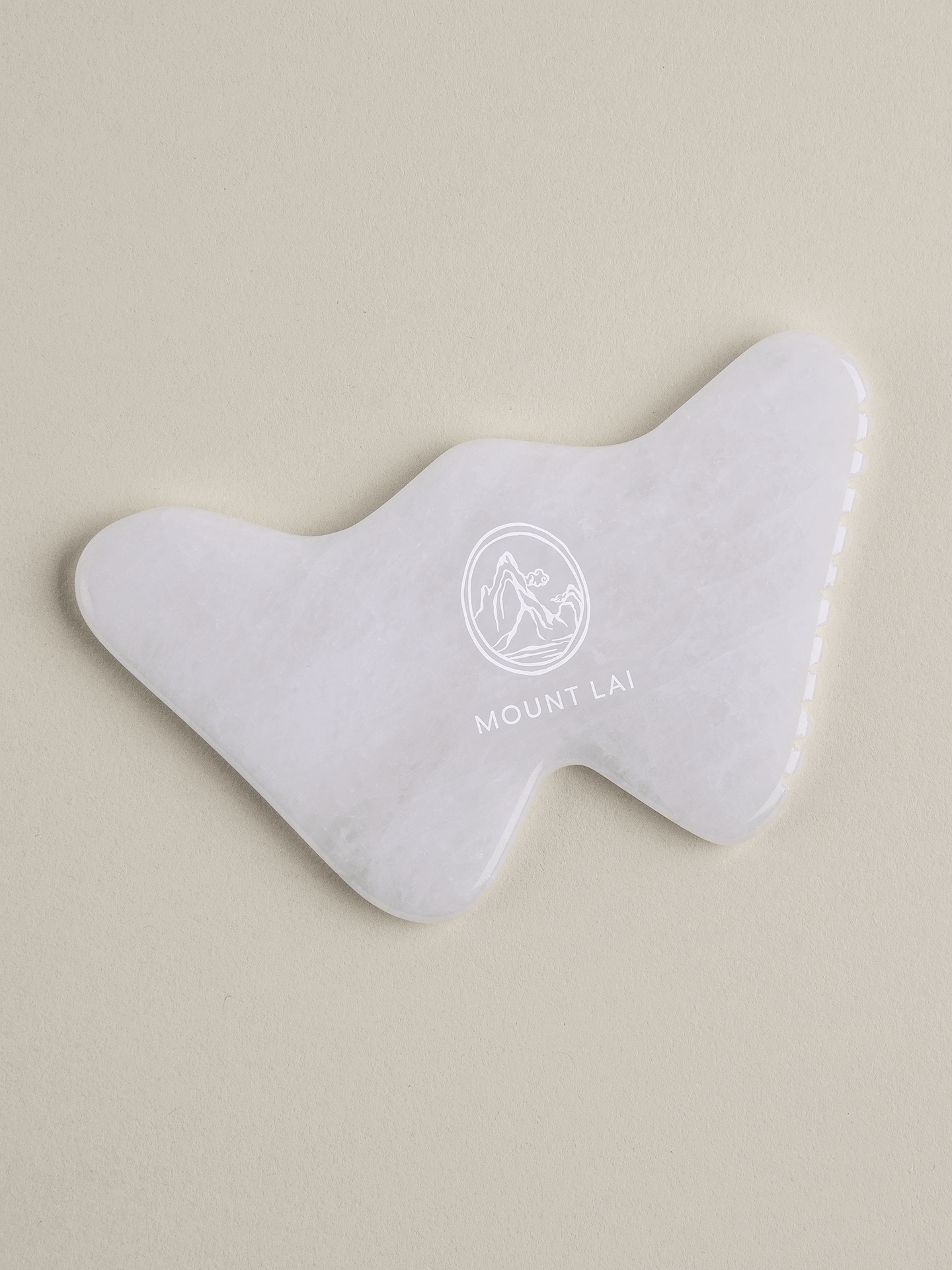 The Vitality Qi White Jade Gua Sha Sculpting Tool with Protective Pouch