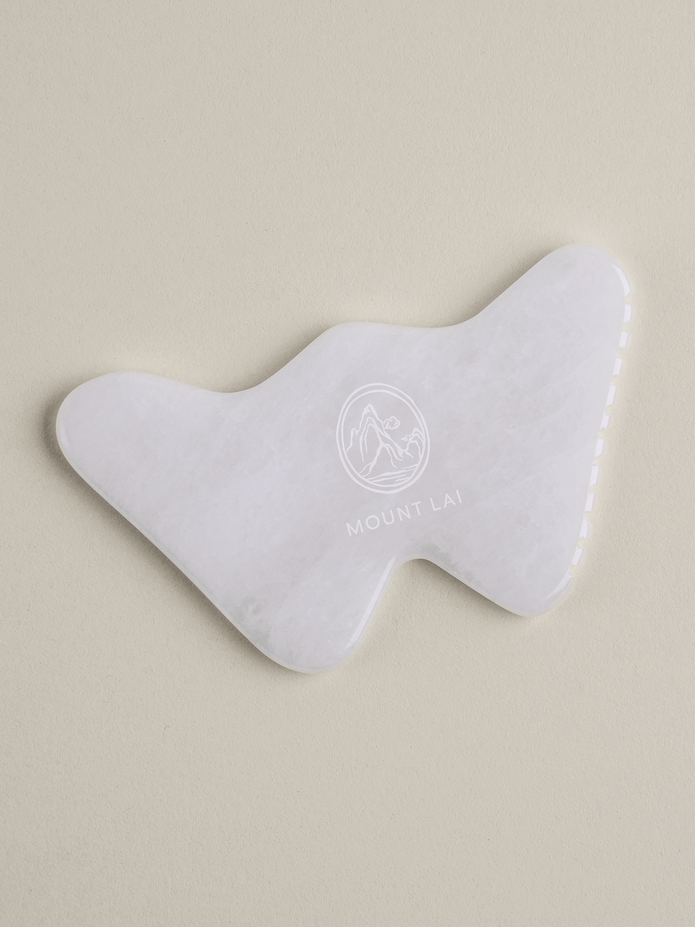 The Vitality Qi White Jade Gua Sha Sculpting Tool with Protective Pouc