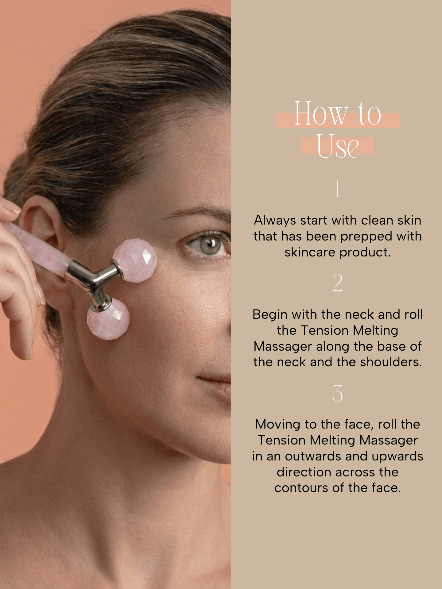 The Rose Quartz Tension Melting Massager for Face & Neck