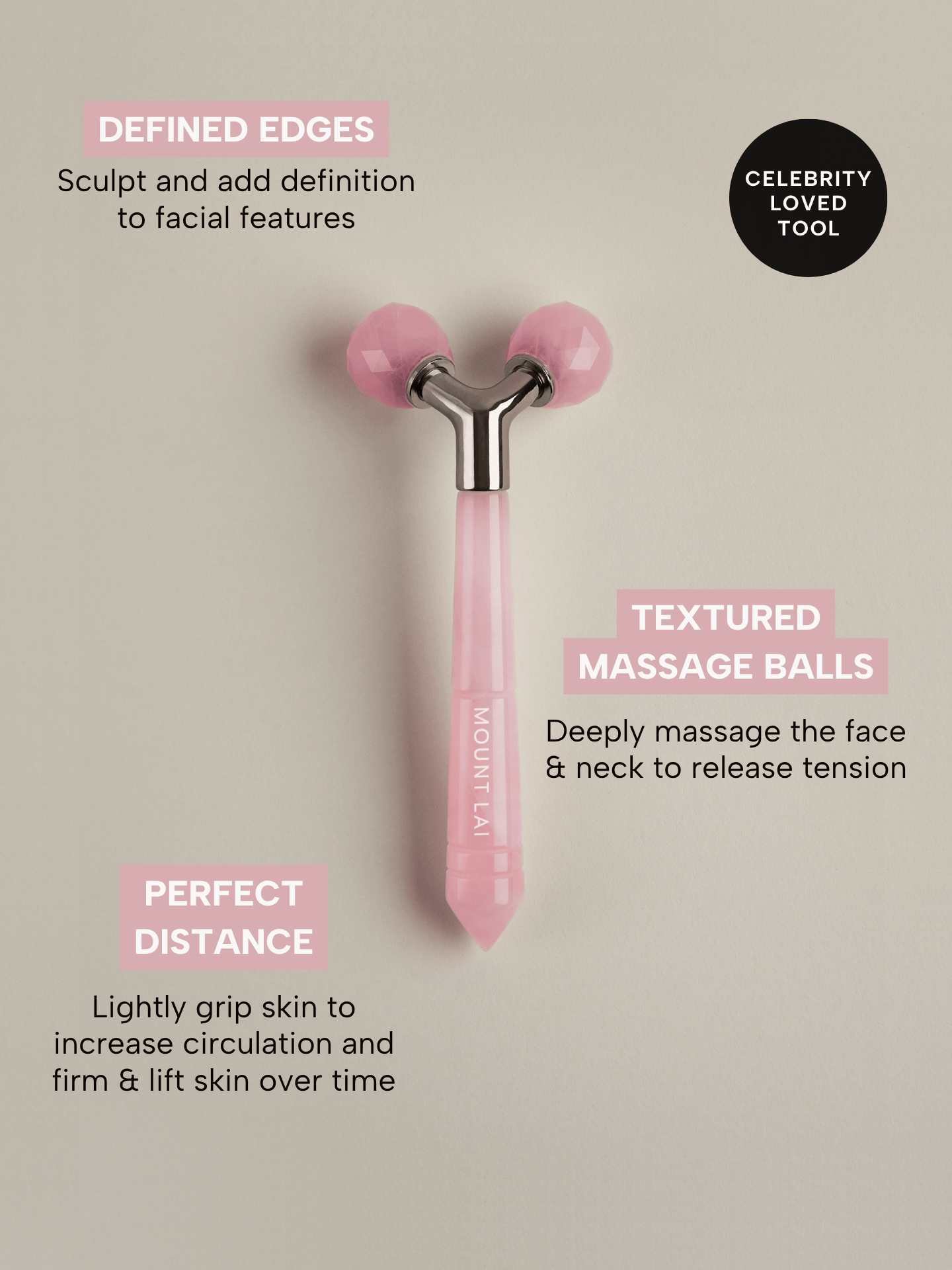The Rose Quartz Tension Melting Massager for Face & Neck