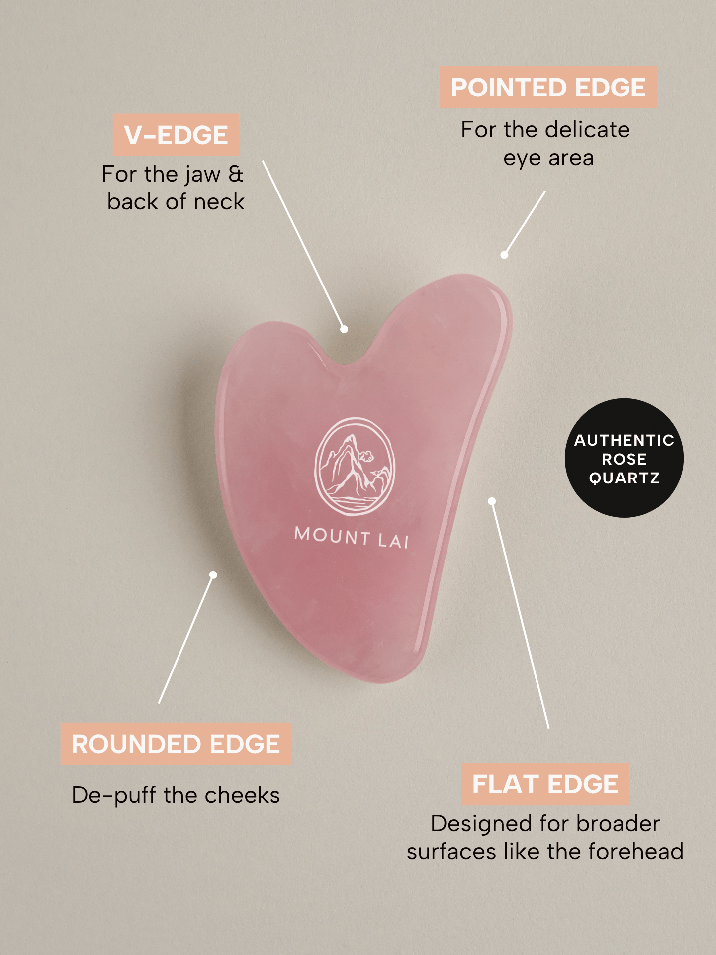 The Rose Quartz Gua Sha Facial Lifting Tool