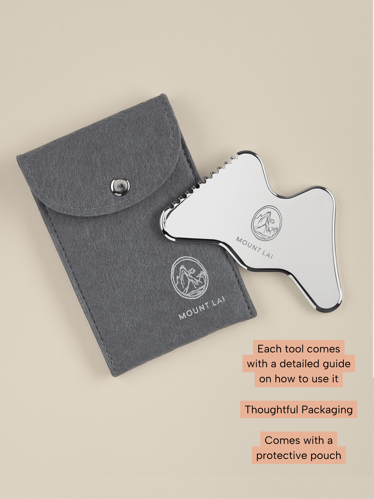 The Vitality Qi Stainless Steel Gua Sha Contour Tool