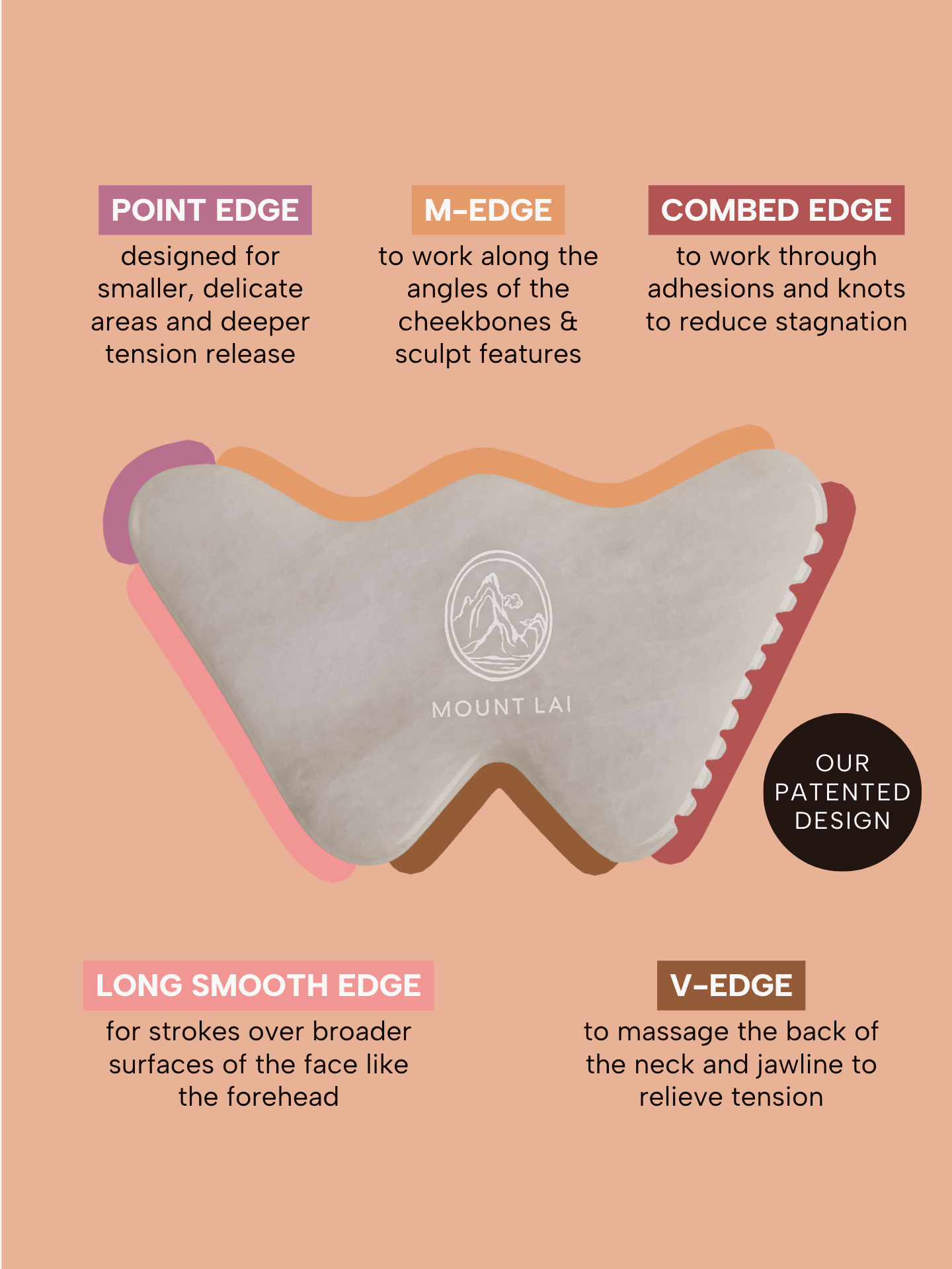 The Vitality Qi White Jade Gua Sha Sculpting Tool with Protective Pouch