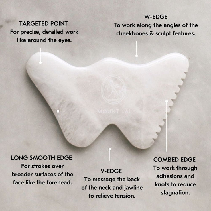 The Mount Lai Vitality Qi Gua Sha Ritual Bundle in White Jade