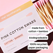 Mei Apothecary Biodegradable Pink Cotton Swabs