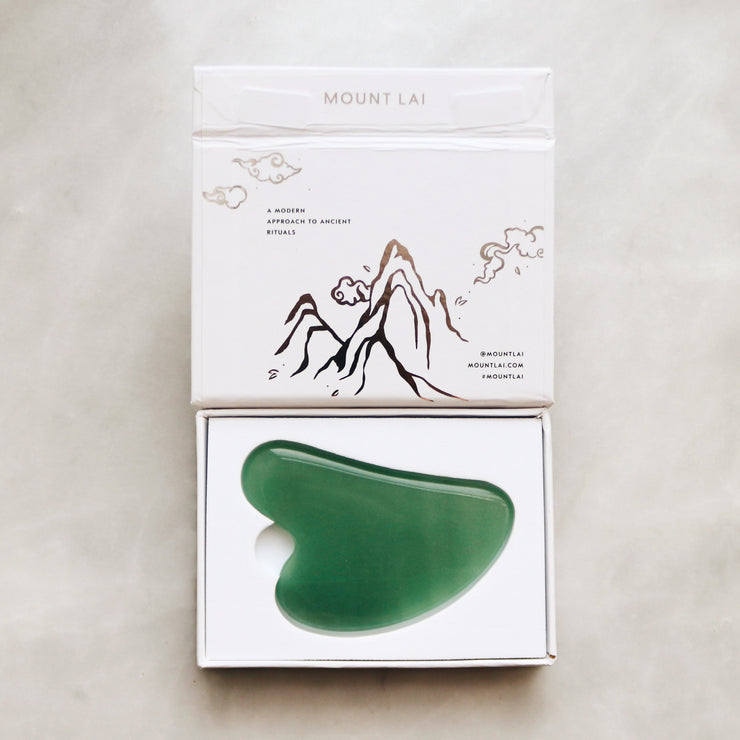The Mount Lai Jade Gua Sha Tool. The Stone of Eternal Youth.