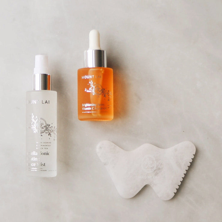 The Mount Lai Vitality Qi Gua Sha Ritual Bundle in White Jade