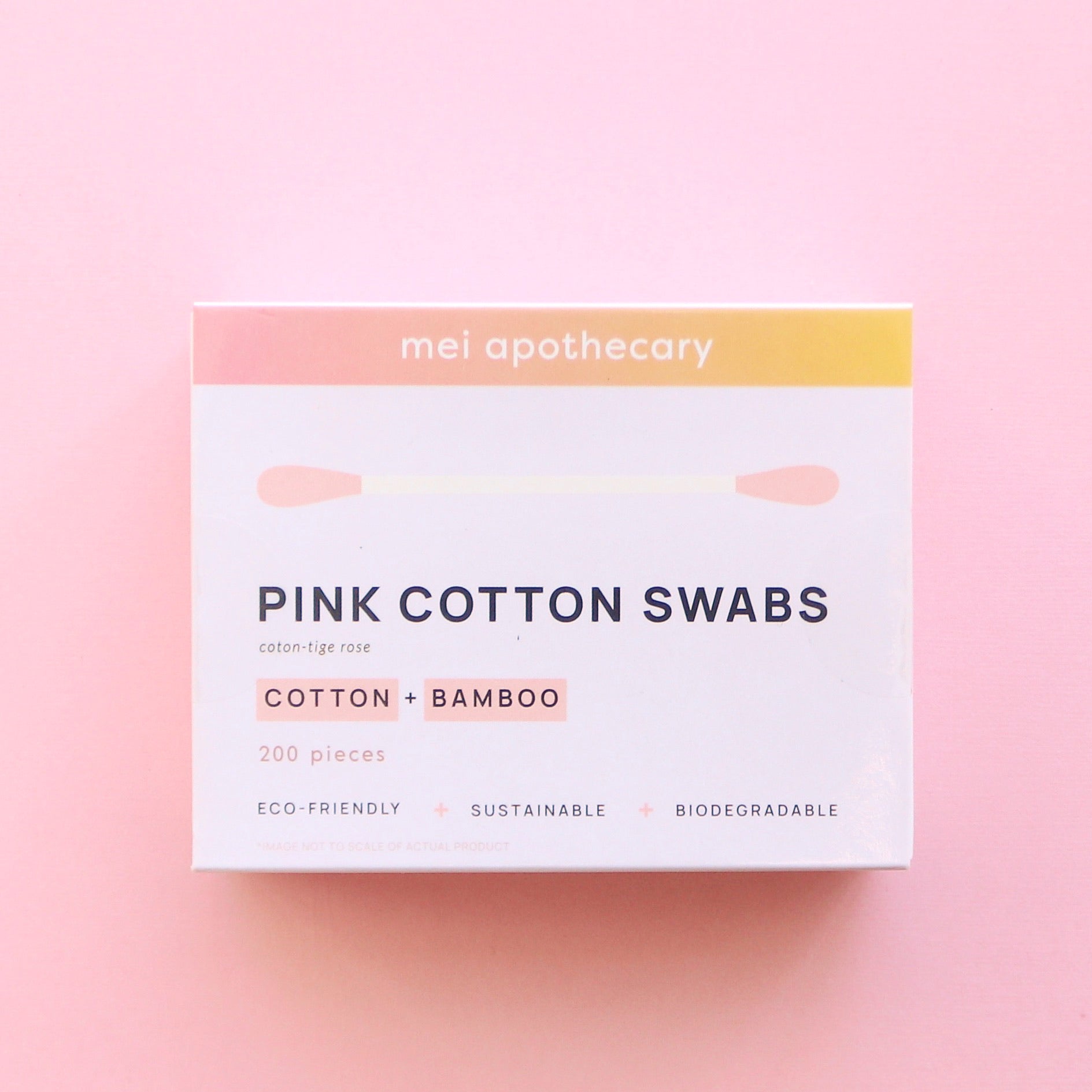 Mei Apothecary Pink cotton swabs made of cotton and bamboo