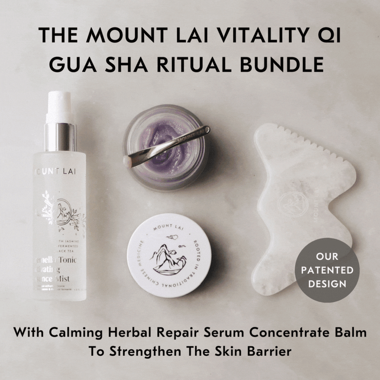The Mount Lai Vitality Qi Gua Sha Ritual Bundle in White Jade