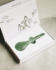 The Mount Lai Acupressure Gua Sha Spoon. Gua sha is a Traditional Chinese Medicine practice that can lift and contour the face over time. 